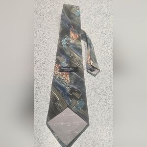 Christian Dior Monsieur Brown Geometric Pattern Silk Tie